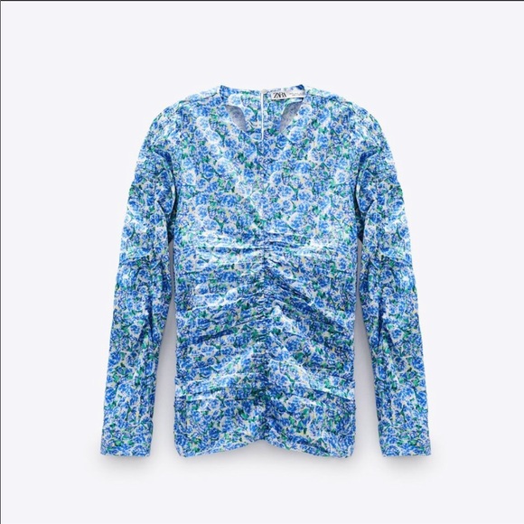 Zara flower printed cotton blouse - Picture 9 of 13